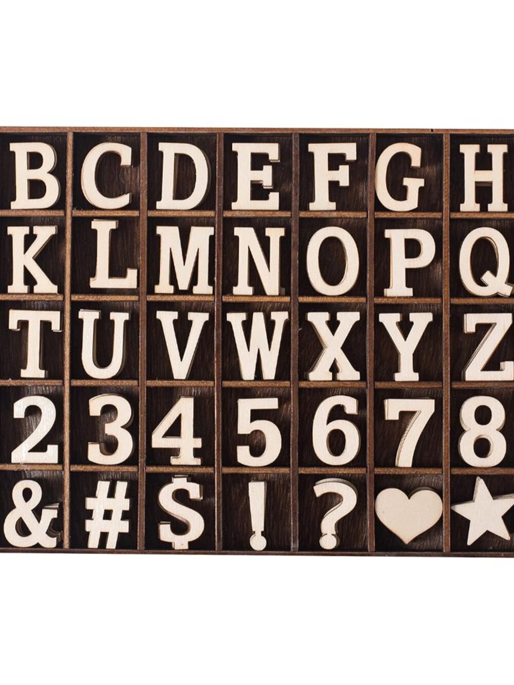 270 Pieces 1 Inch Wood Alphabet Letters Wooden Numbers Mini Blank Symbols Unfini